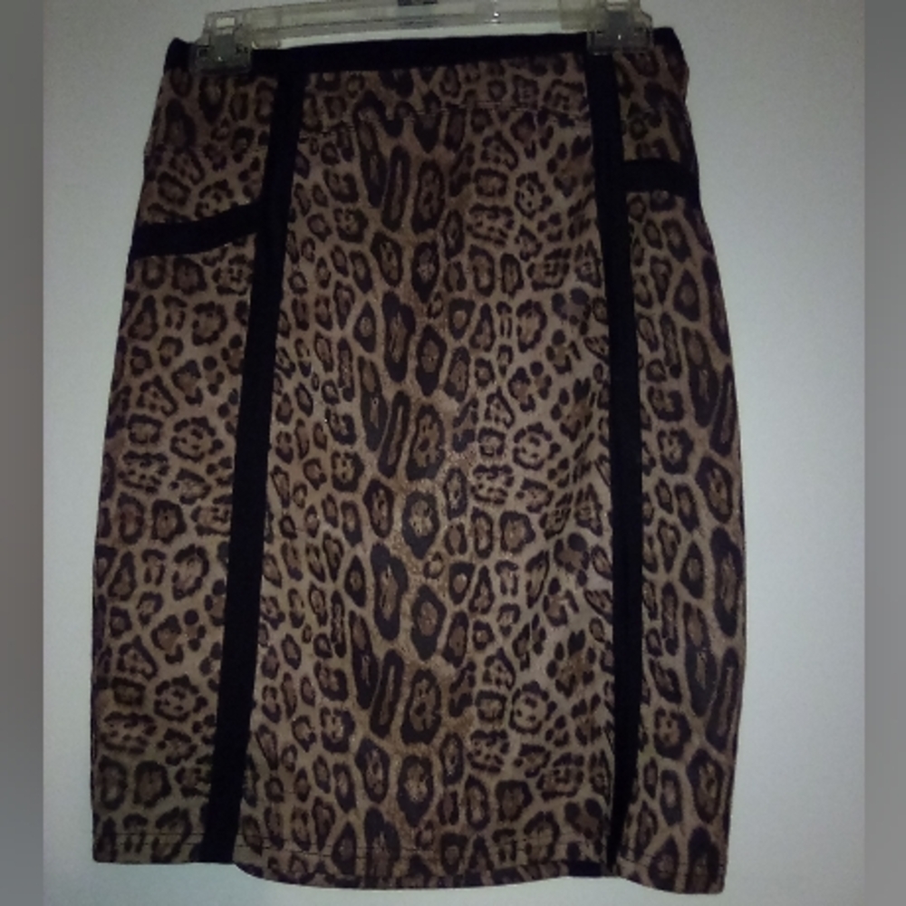 Pinup Psychobilly Punk Leopard Print Women's Pencil Skirt Size M